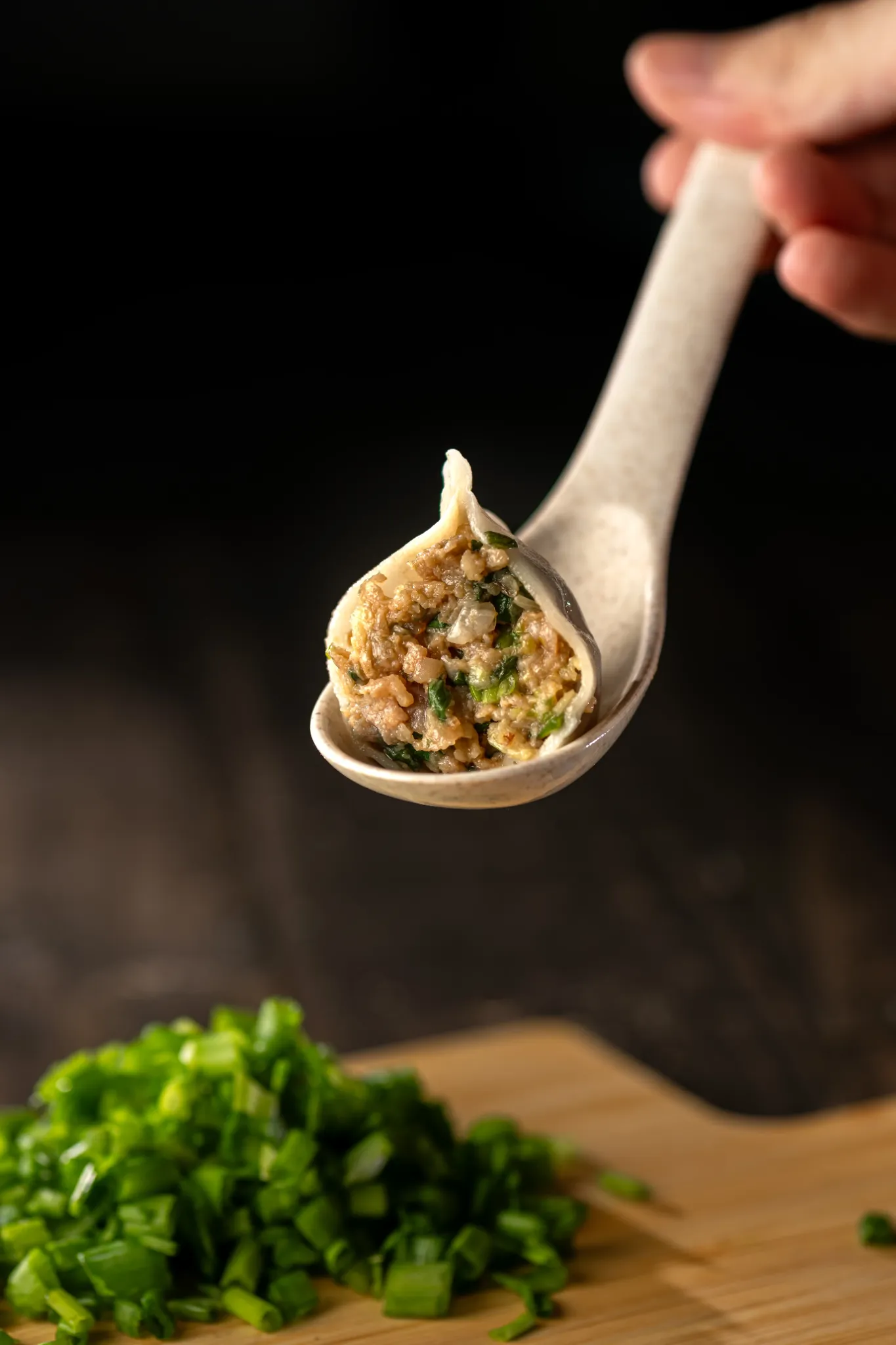 爆香韭菜肉汁饺 Ni Ai Dumpling chives dumpling, 韭菜水饺, 爆香韭菜肉汁饺